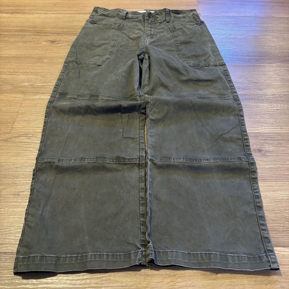 Altar'd State x Mica Denim Pants Size 30 Olive Green Wide Leg Utility 27" Inseam